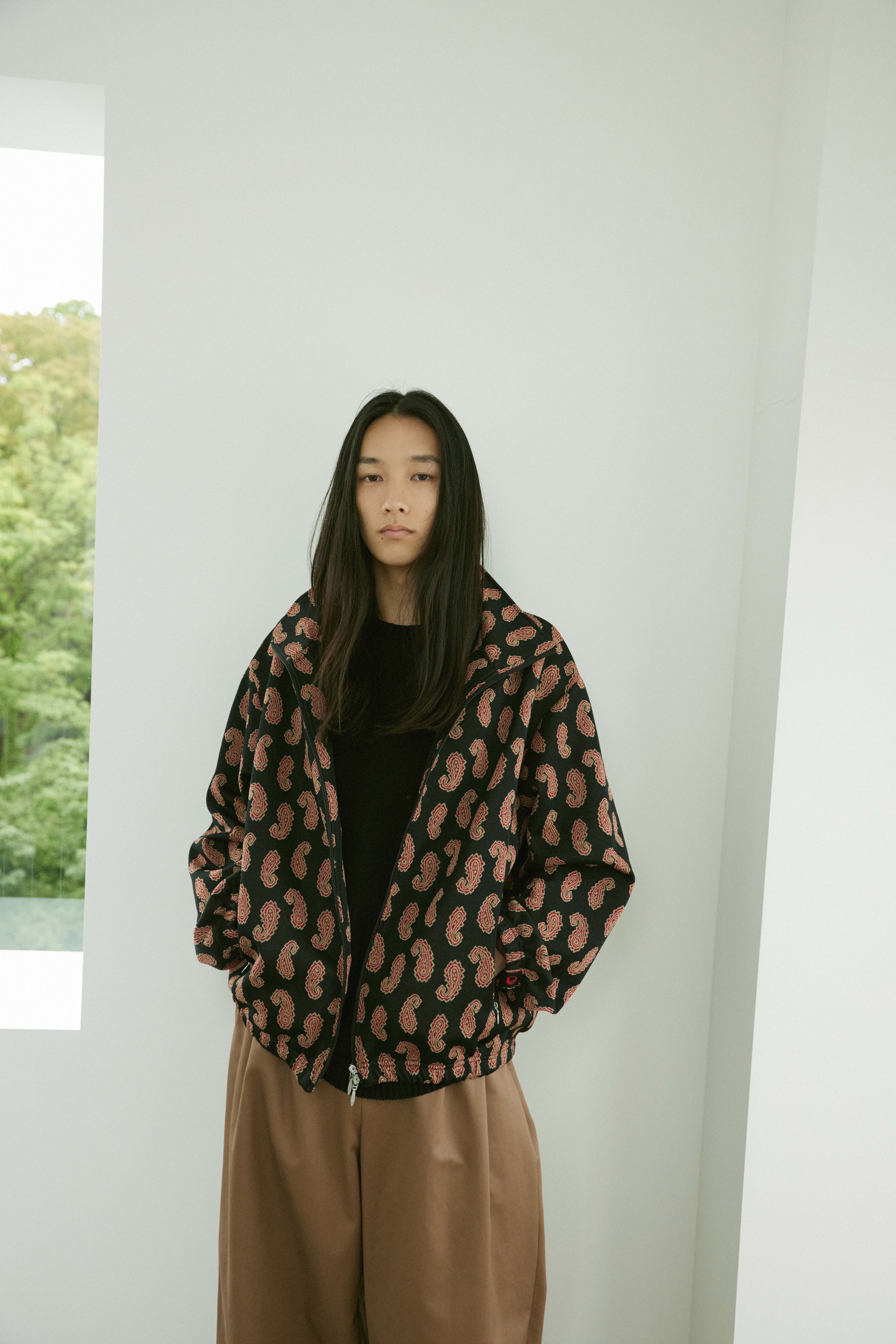 superNova. Jersey track jacket - Paisley Jacquard / Black paisley