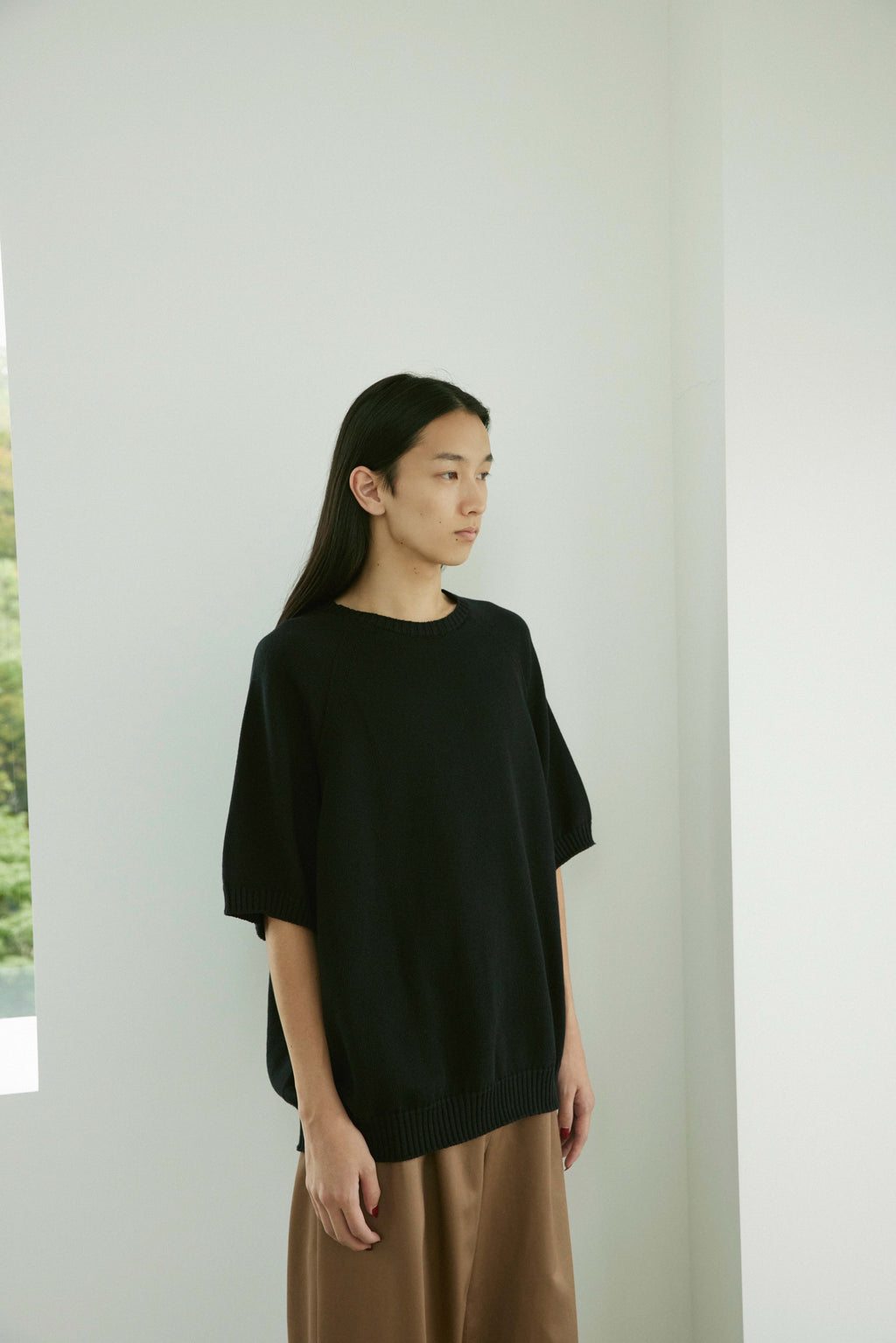superNova.Wholegarment big knit tee / Black