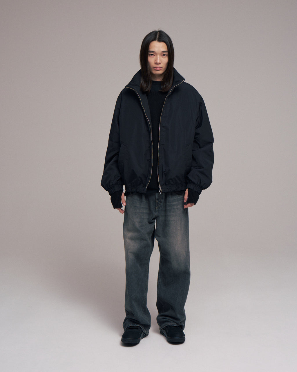【sizeM LAST1】superNova. Quilted lining track jacket - Taffeta / Black