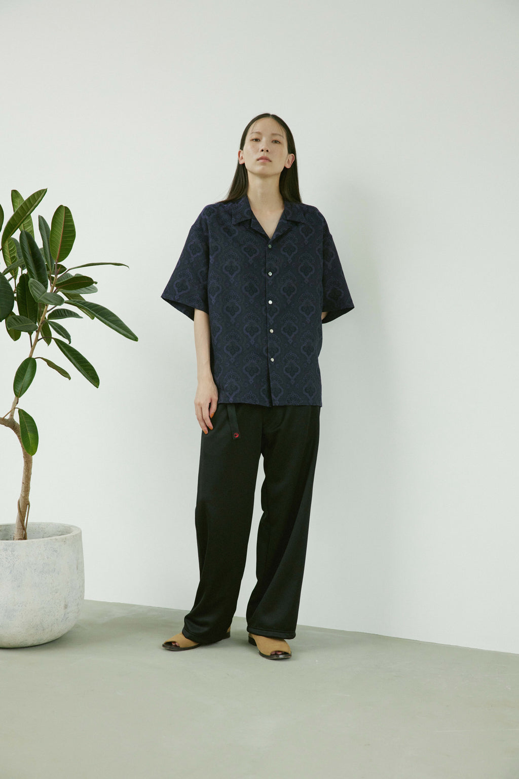 superNova. Aloha shirt - Damask jacquard / Purple