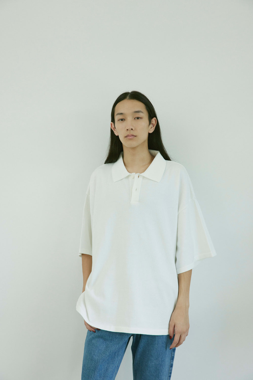 superNova. Big knit polo / White