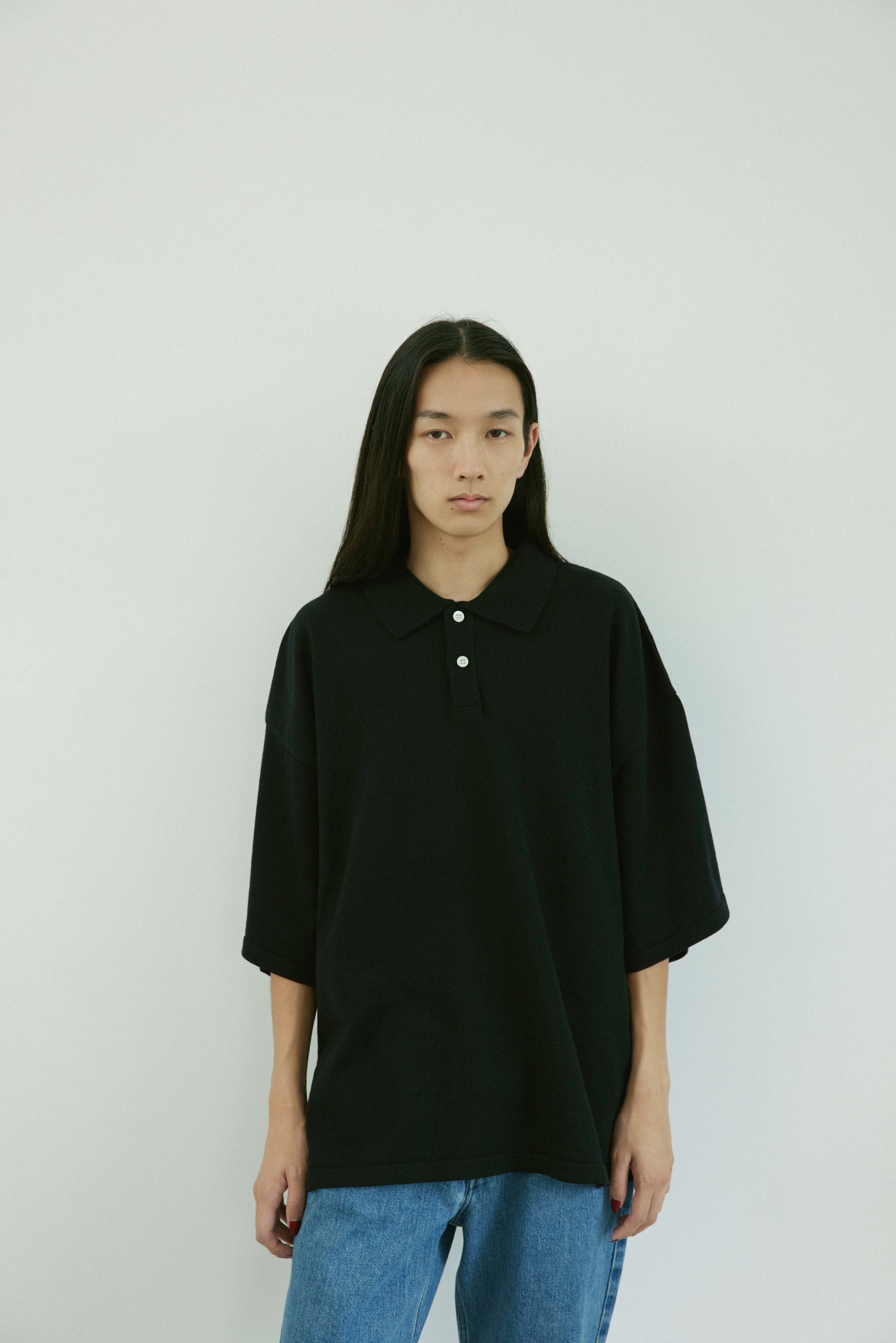 superNova. Big knit polo / Black