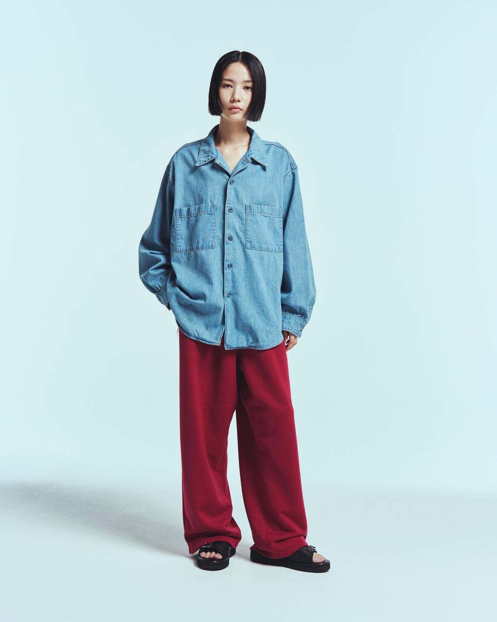 superNova. Denim big shirt - Old vintage wash / Light indigo