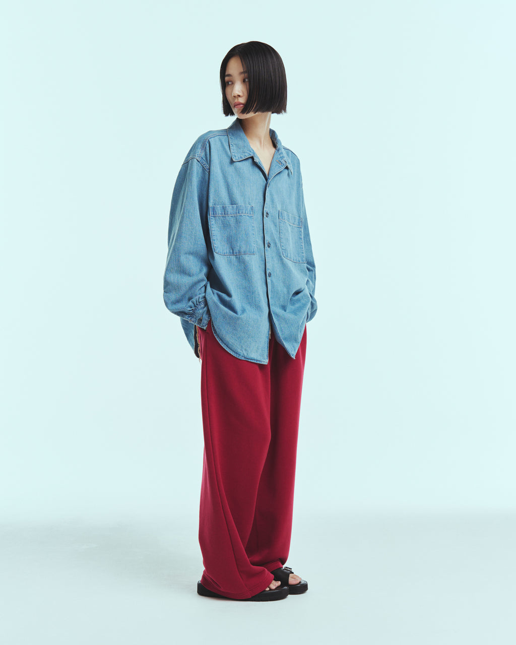 superNova. Denim big shirt - Old vintage wash / Light indigo