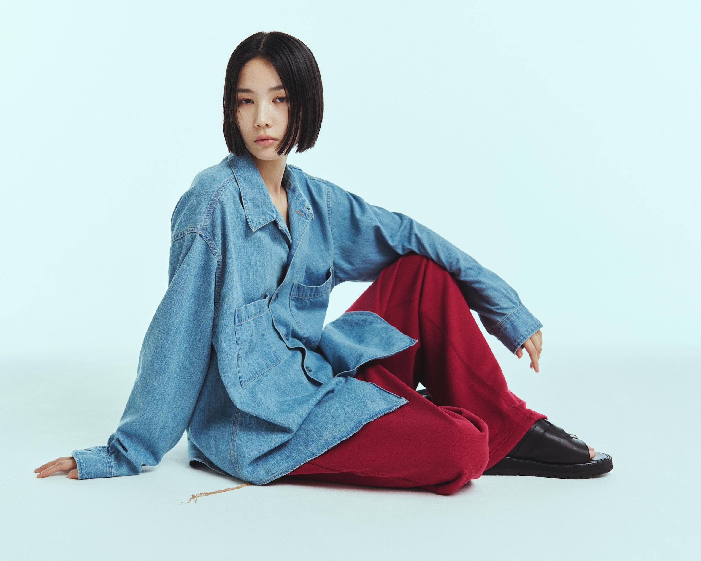 superNova. Denim big shirt - Old vintage wash / Light indigo