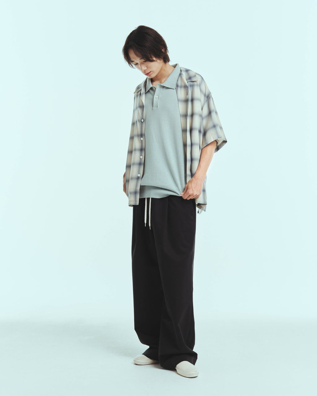 superNova. Wide easy pants - Lyocell chino / Black