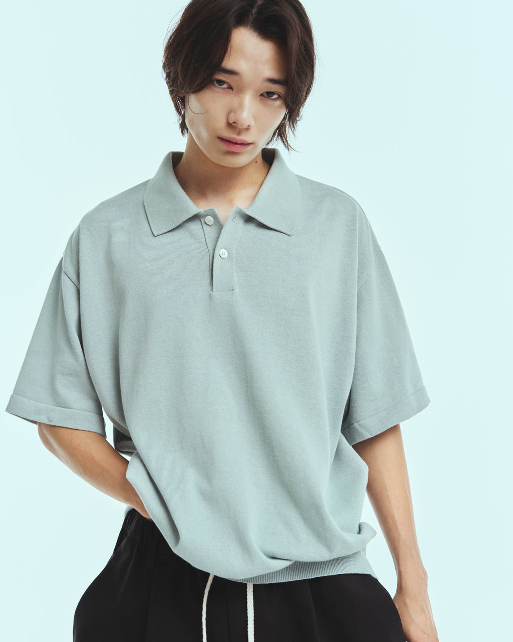 superNova. Knit polo - Cotton linen / Mint