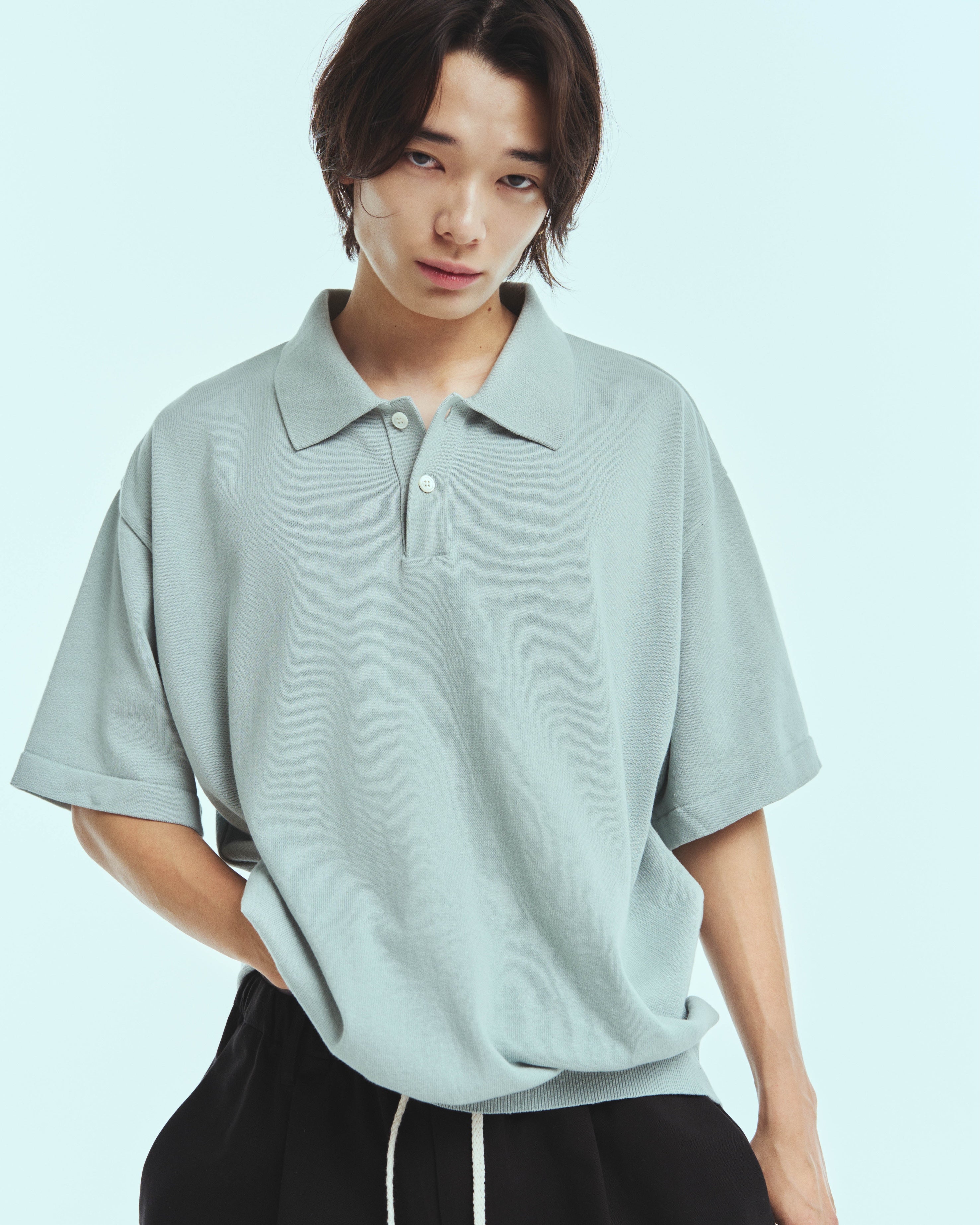 superNova. Knit polo - Cotton linen / Mint