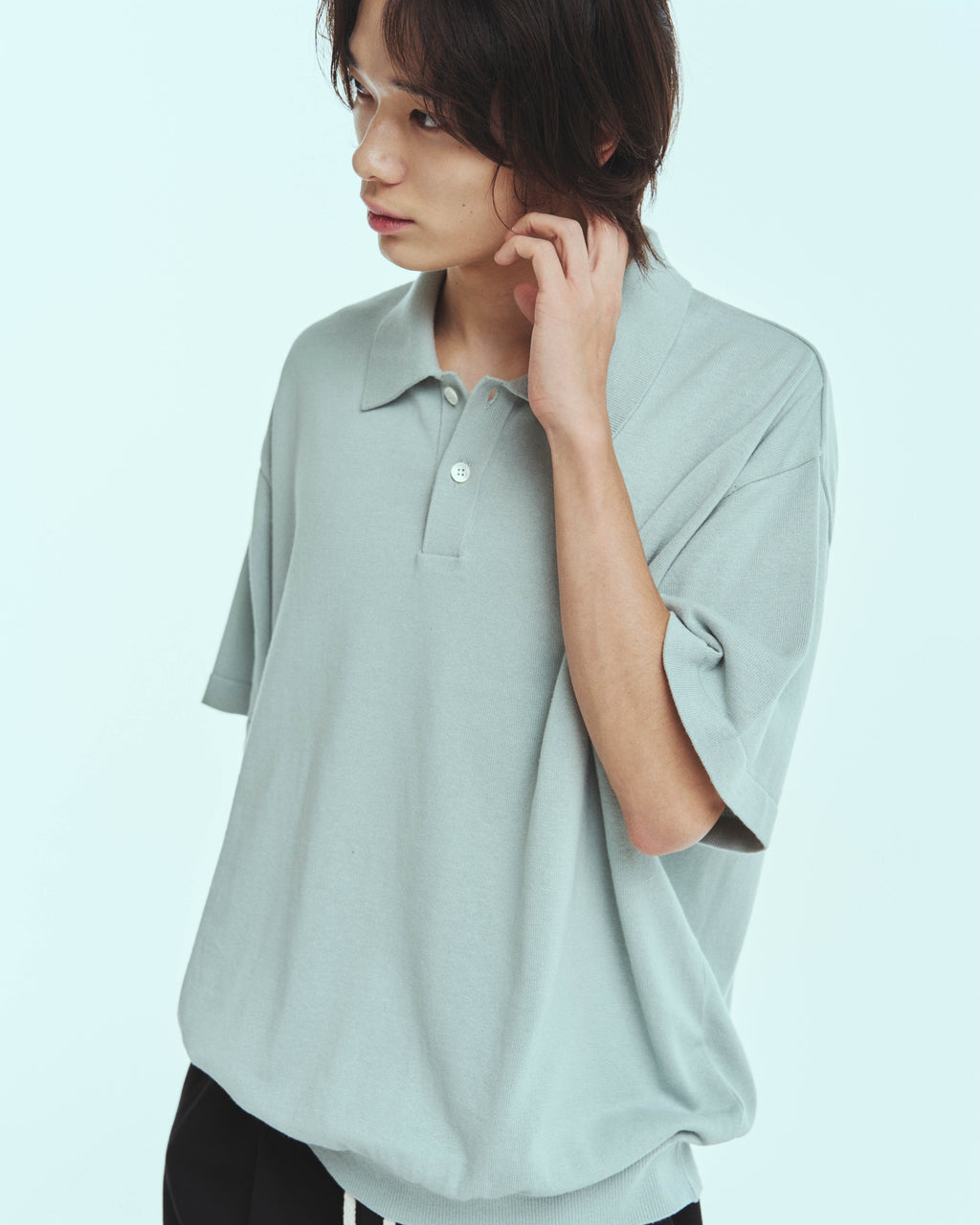 superNova. Knit polo - Cotton linen / Mint