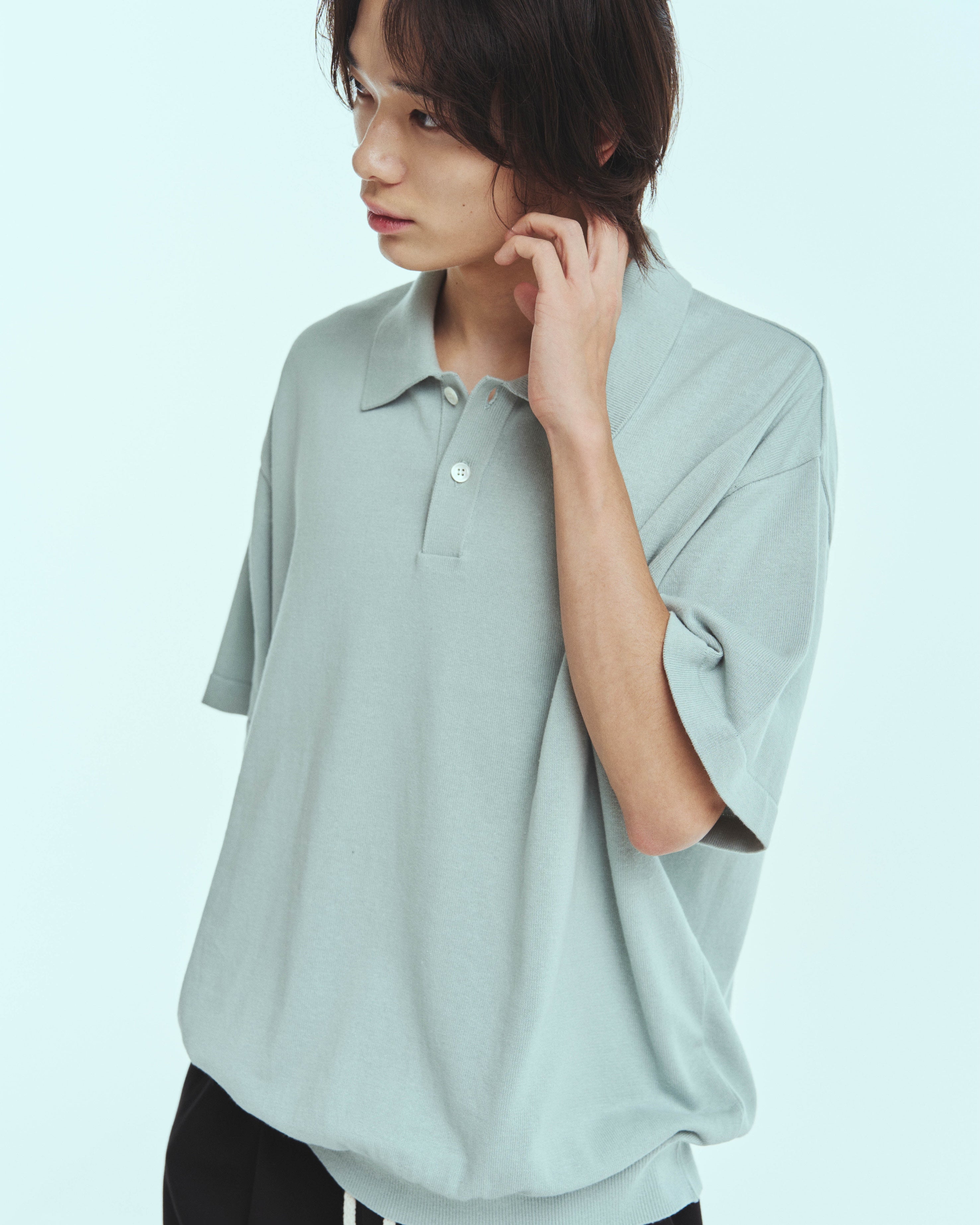 superNova. Knit polo - Cotton linen / Mint