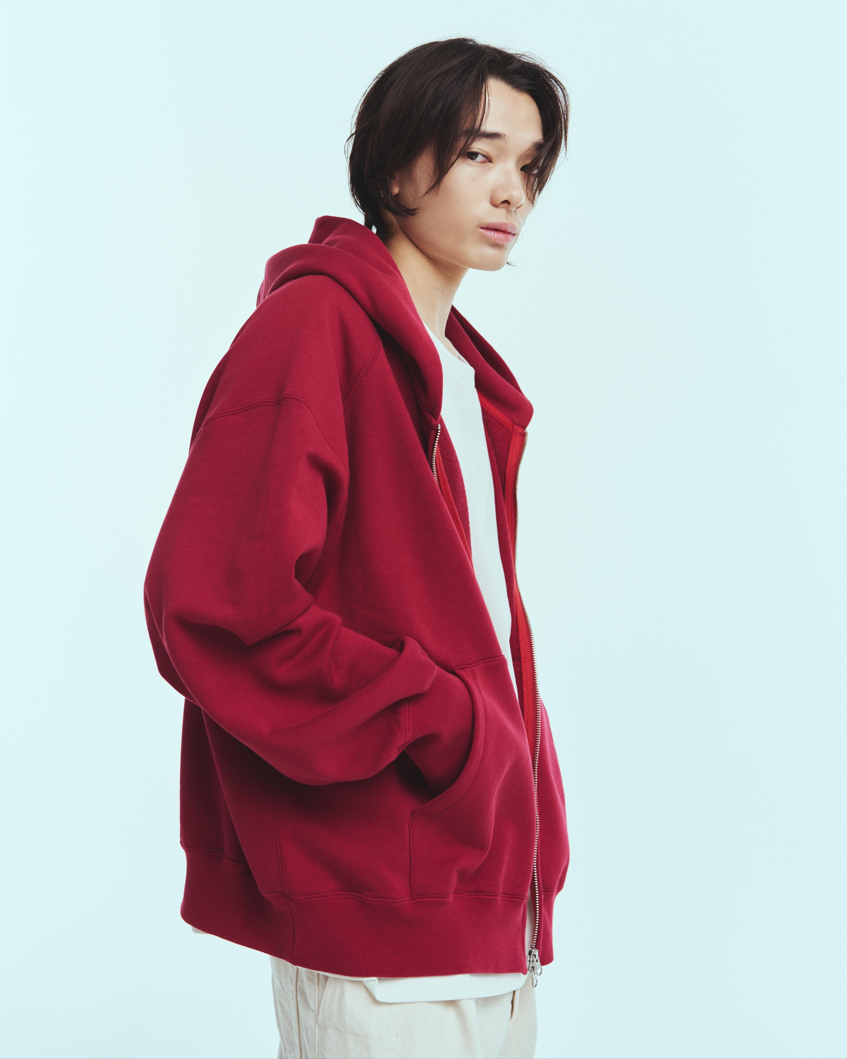 superNova. Sweat big zip hoody / Red