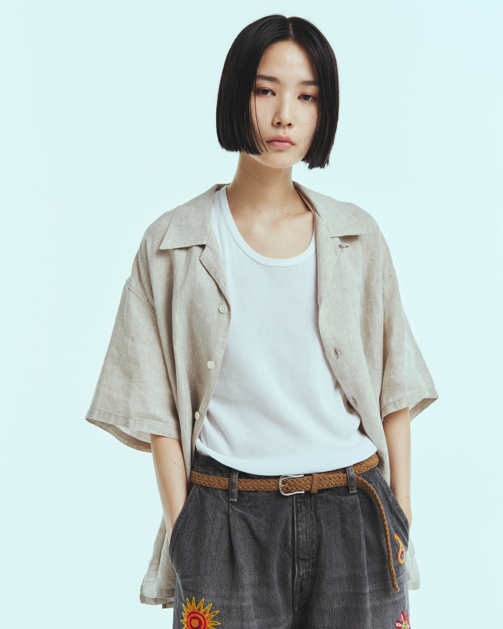 superNova. Aloha shirt - Linen / Natural