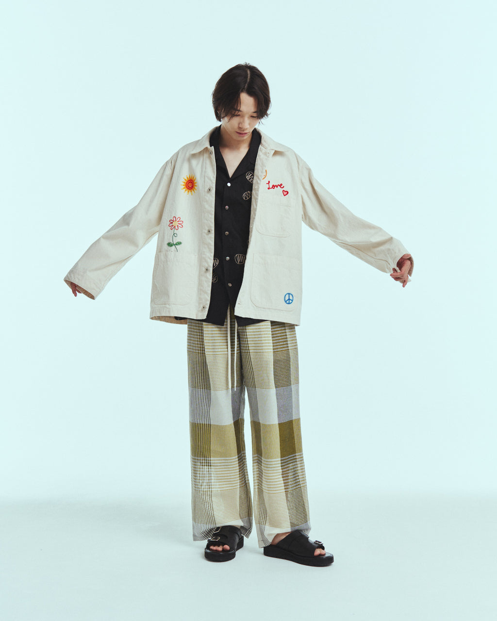 superNova. Embroidered coverall jacket - Duck canvas / Natural