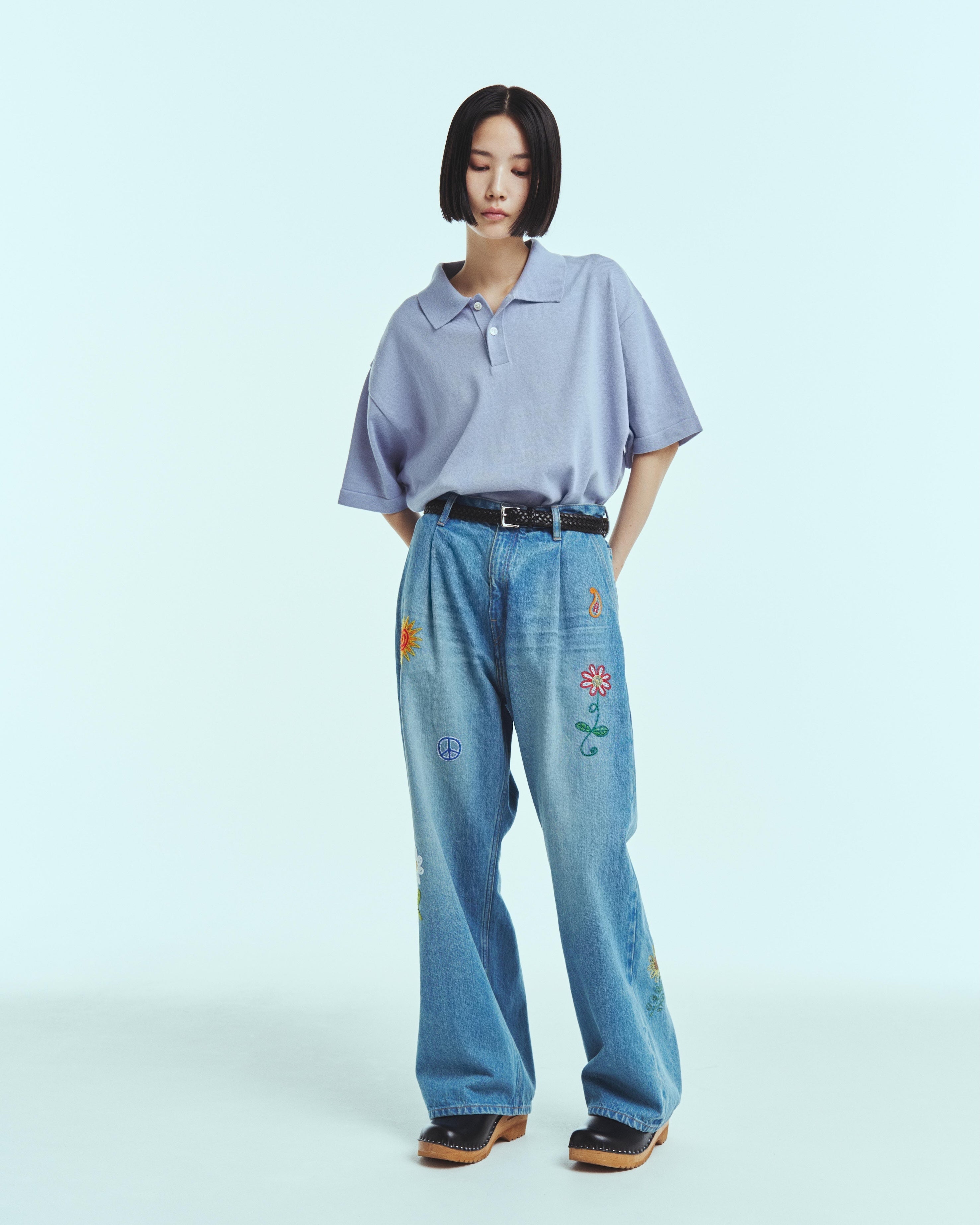 superNova. Knit polo - Cotton linen / Lavender