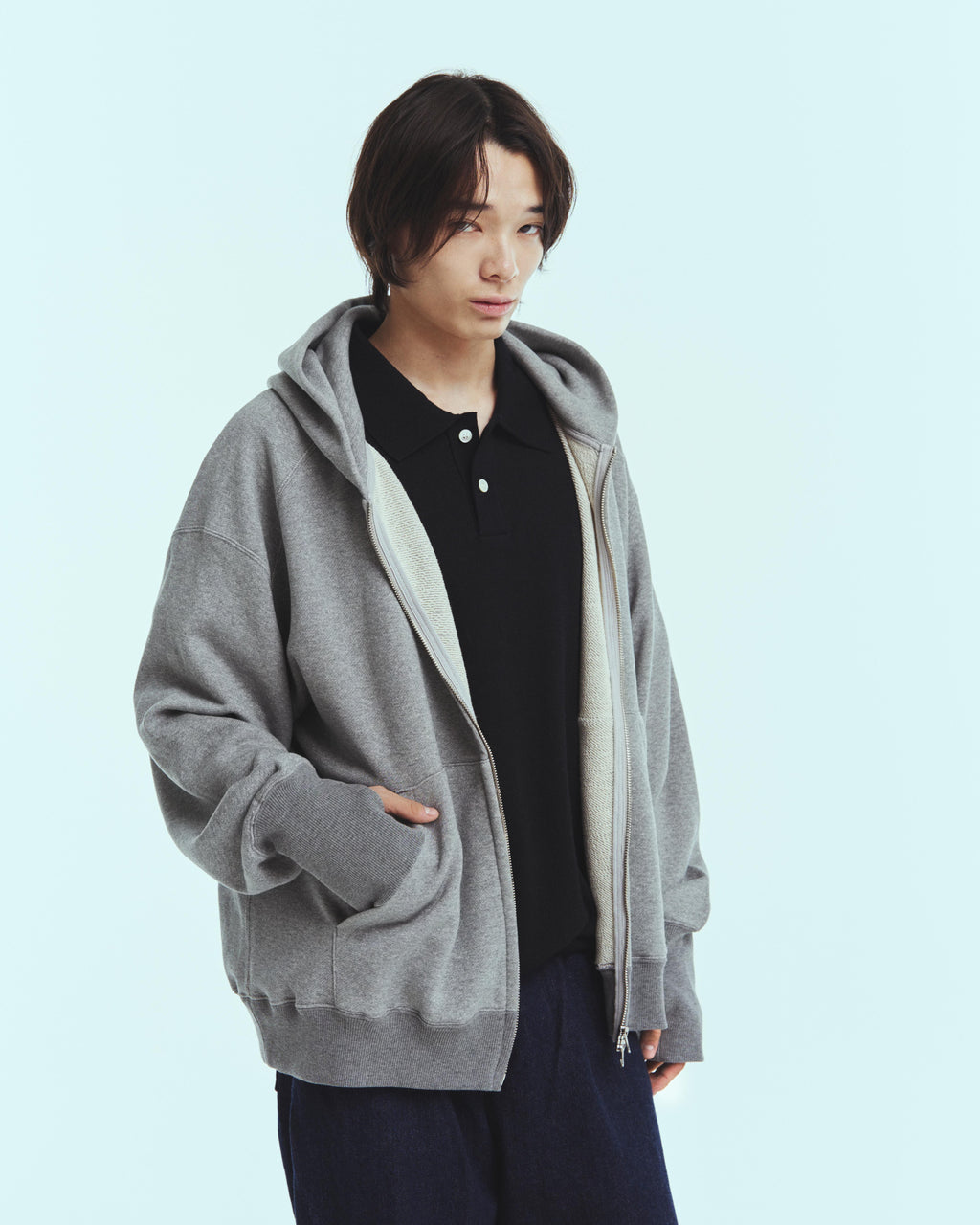 superNova. Sweat big zip hoody / Gray