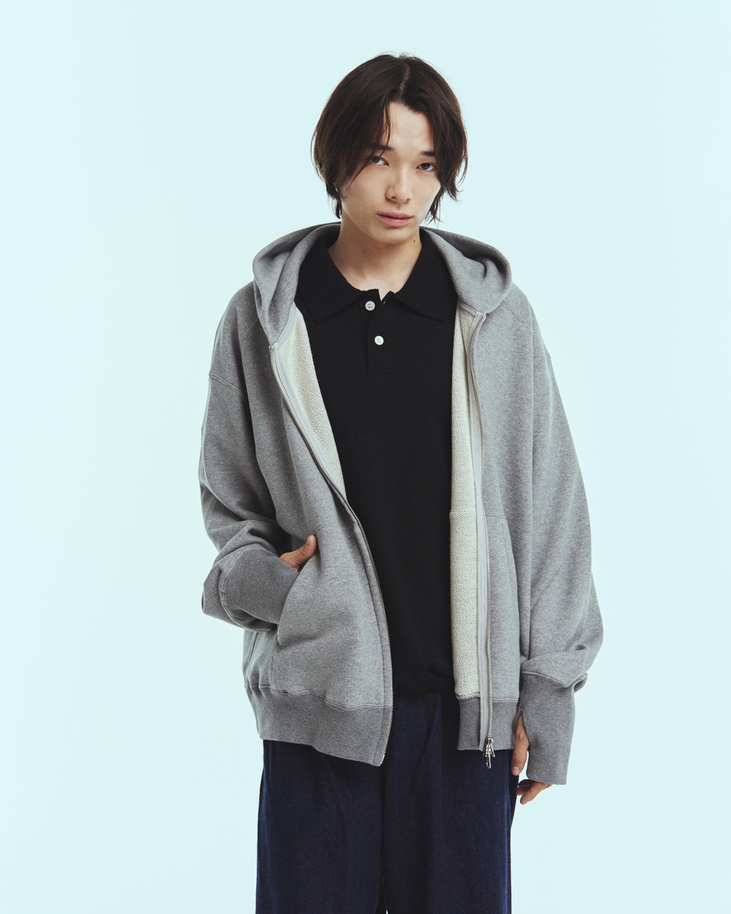 superNova. Sweat big zip hoody / Gray