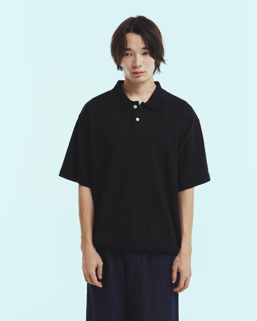 superNova. Knit polo - Cotton linen / Black