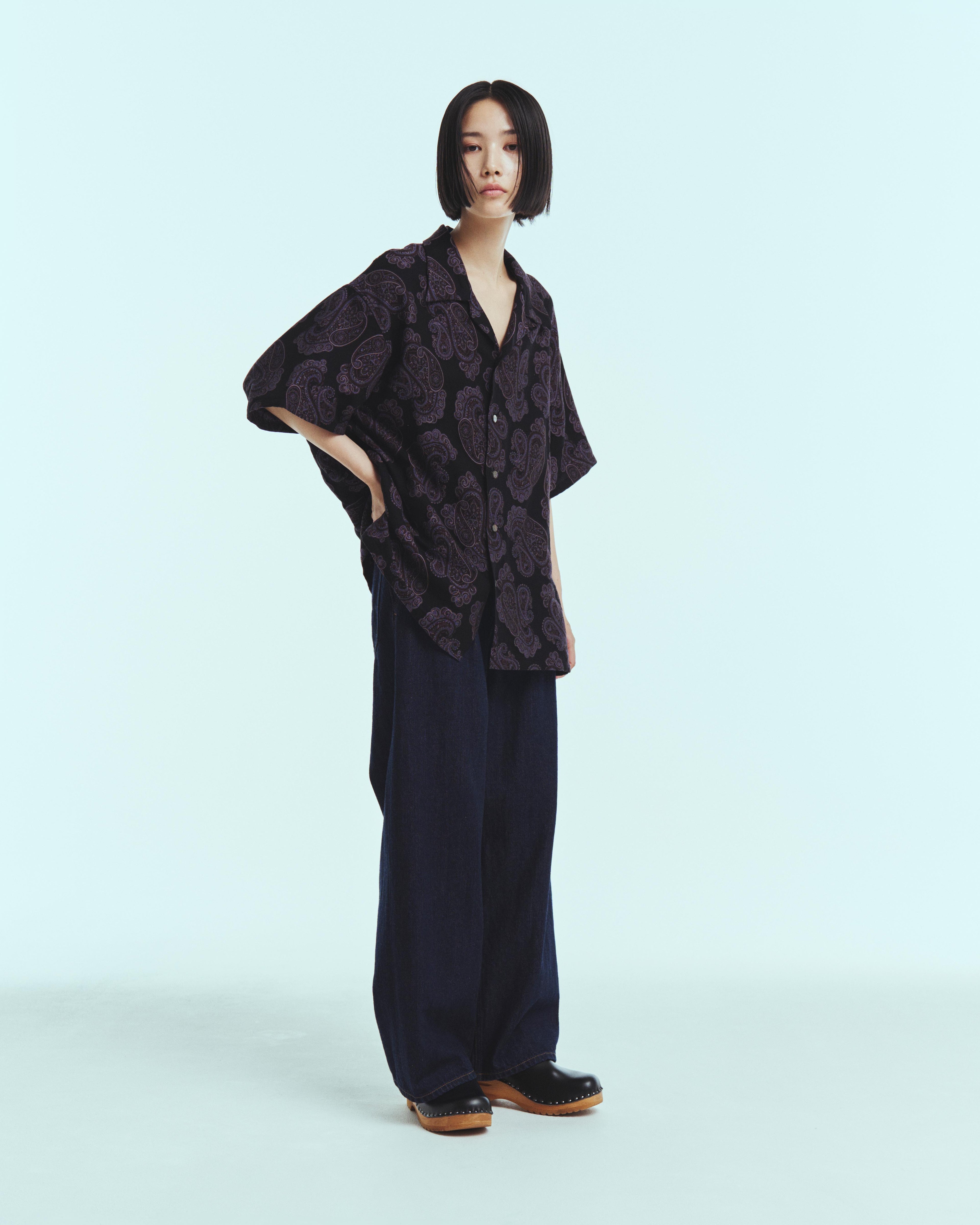 superNova. Aloha shirt - Sprinkled paisley jacquard / Black