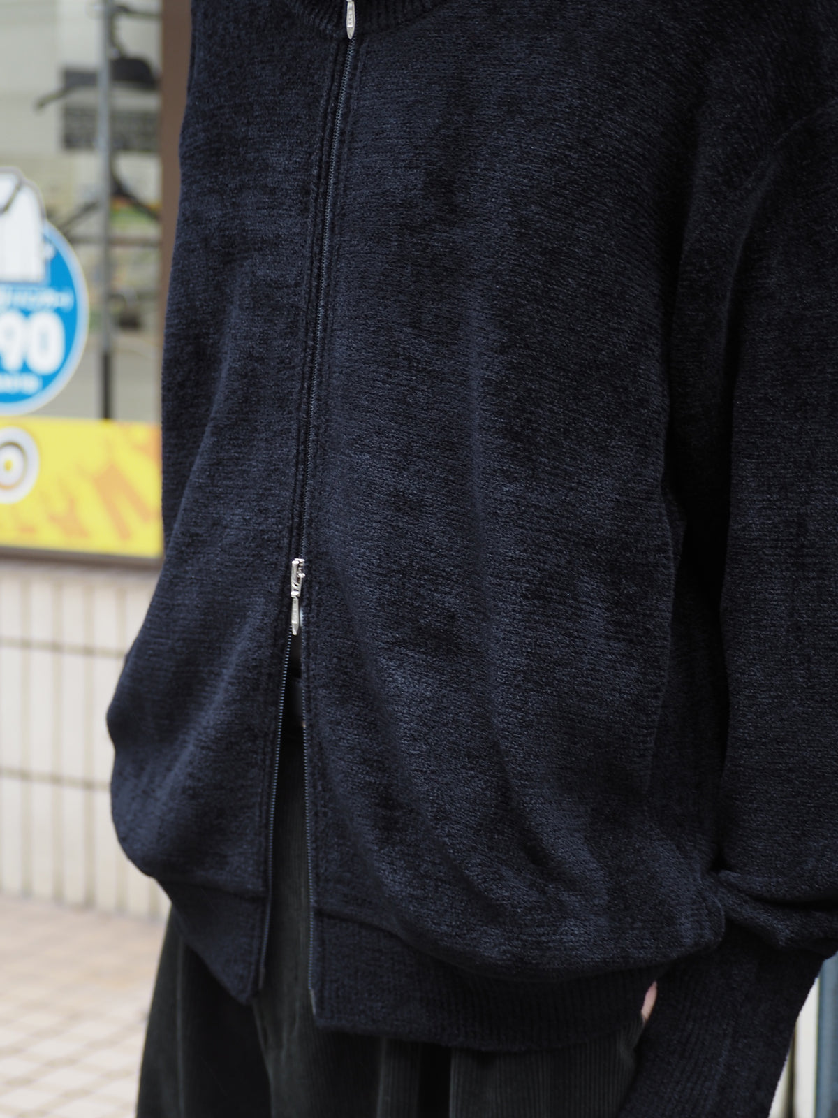 9月中発送予定 superNova. Velvet Drivers Knit Jacket / Black