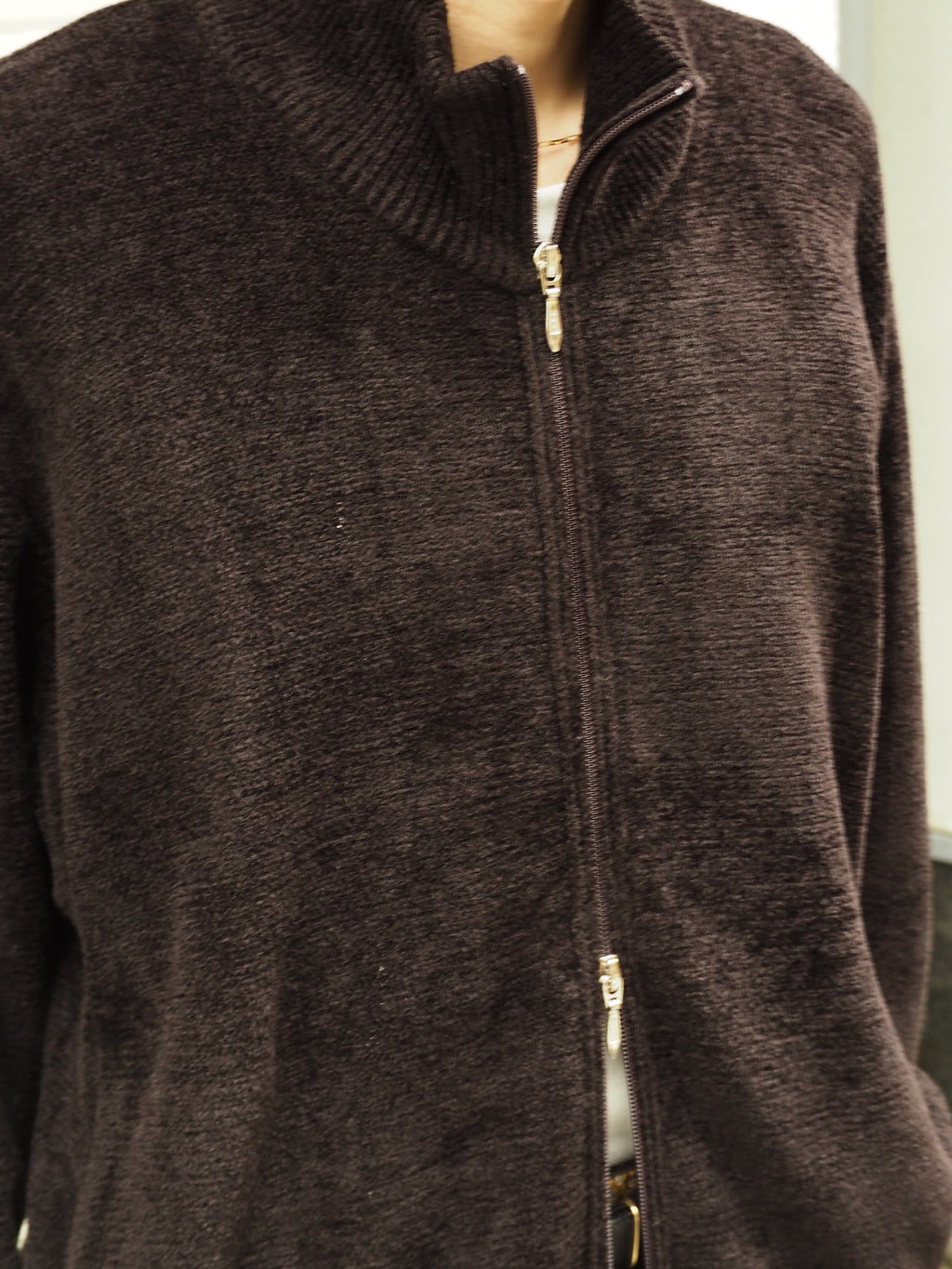 9月中発送予定 superNova. Velvet Drivers Knit Jacket / Brown