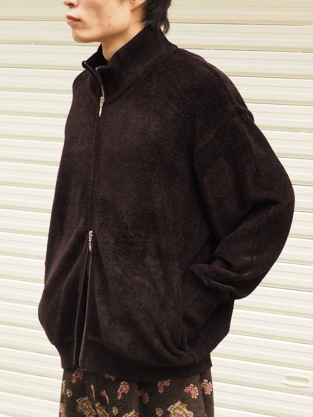 9月中発送予定 superNova. Velvet Drivers Knit Jacket / Brown