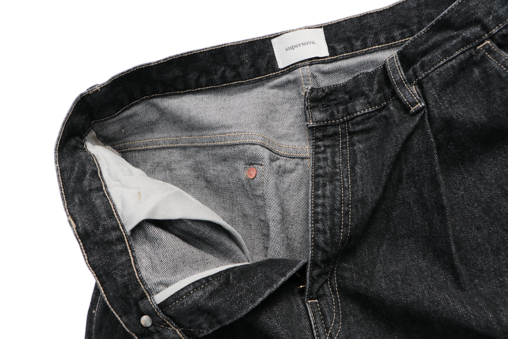 Wide selvedge jeans - One wash / Black