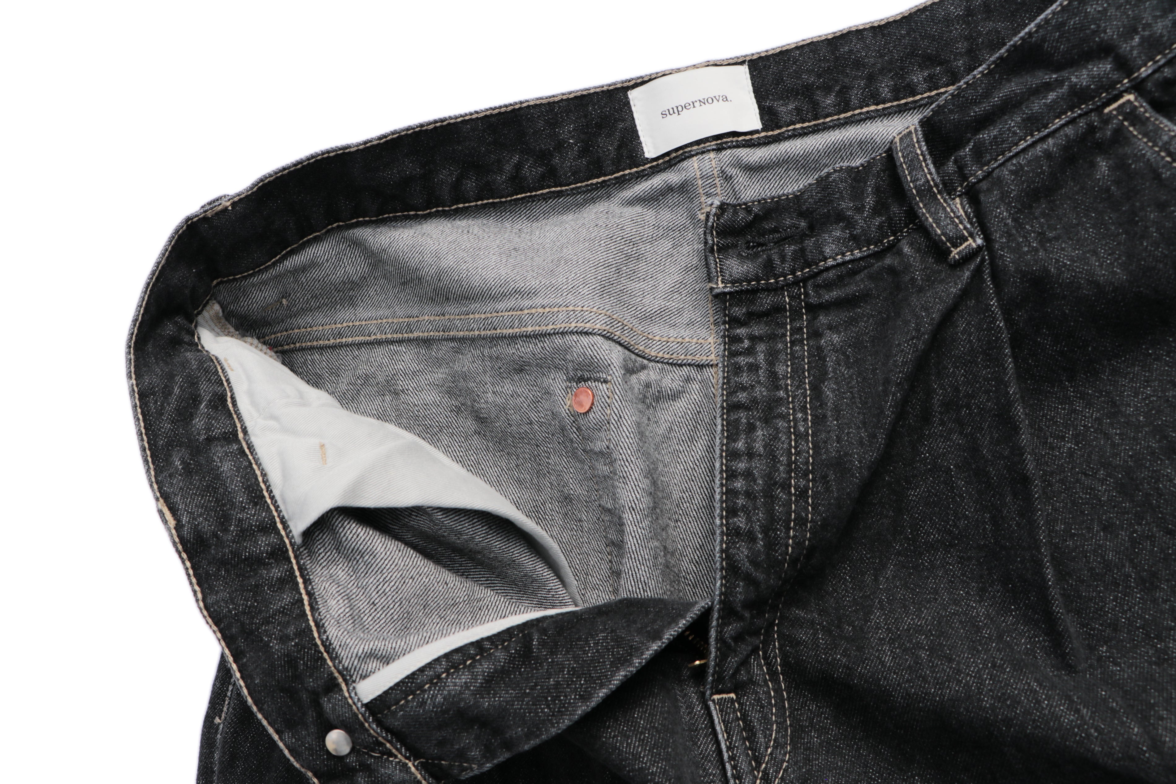 Wide selvedge jeans - One wash / Black
