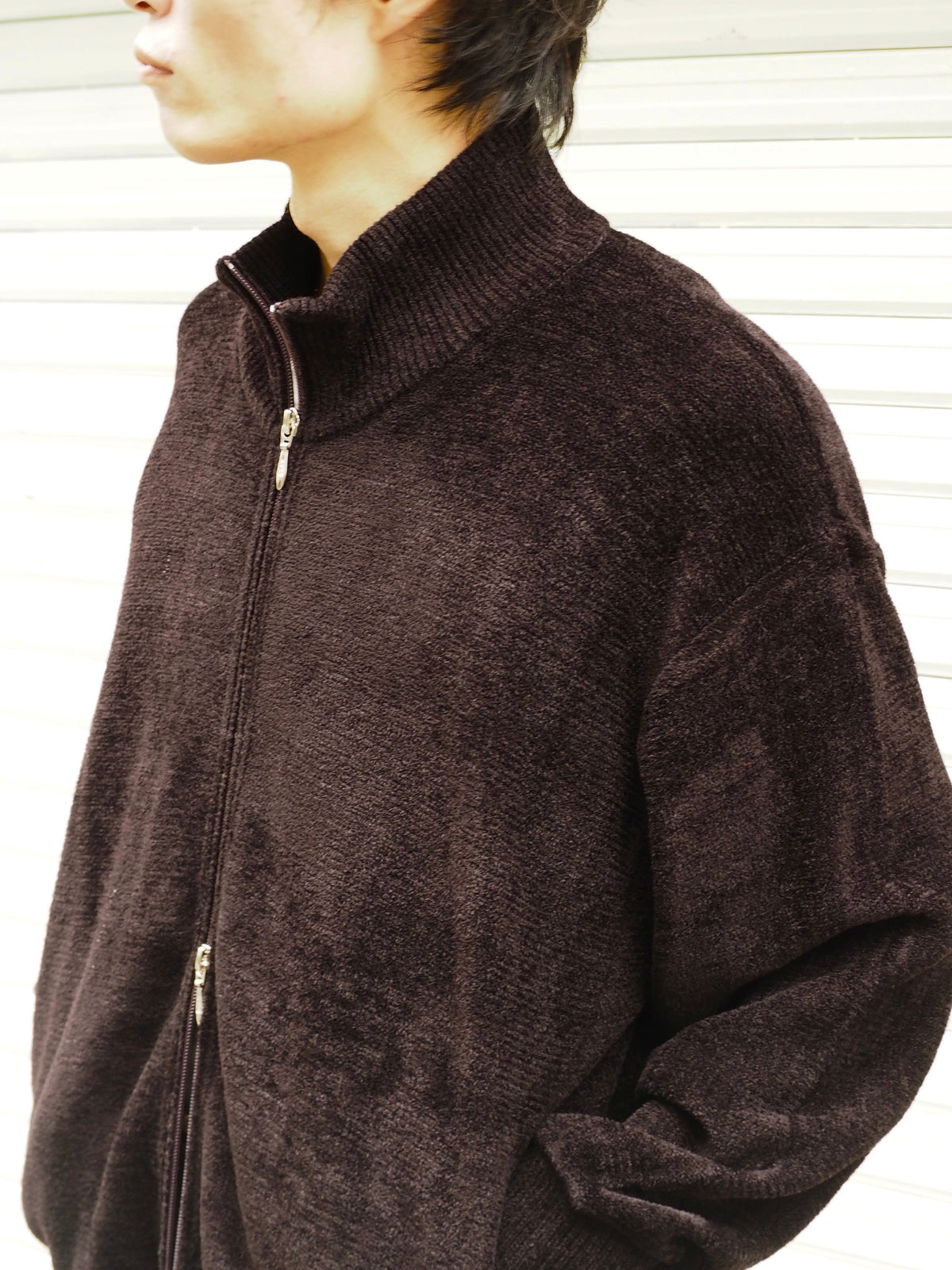 9月中発送予定 superNova. Velvet Drivers Knit Jacket / Brown