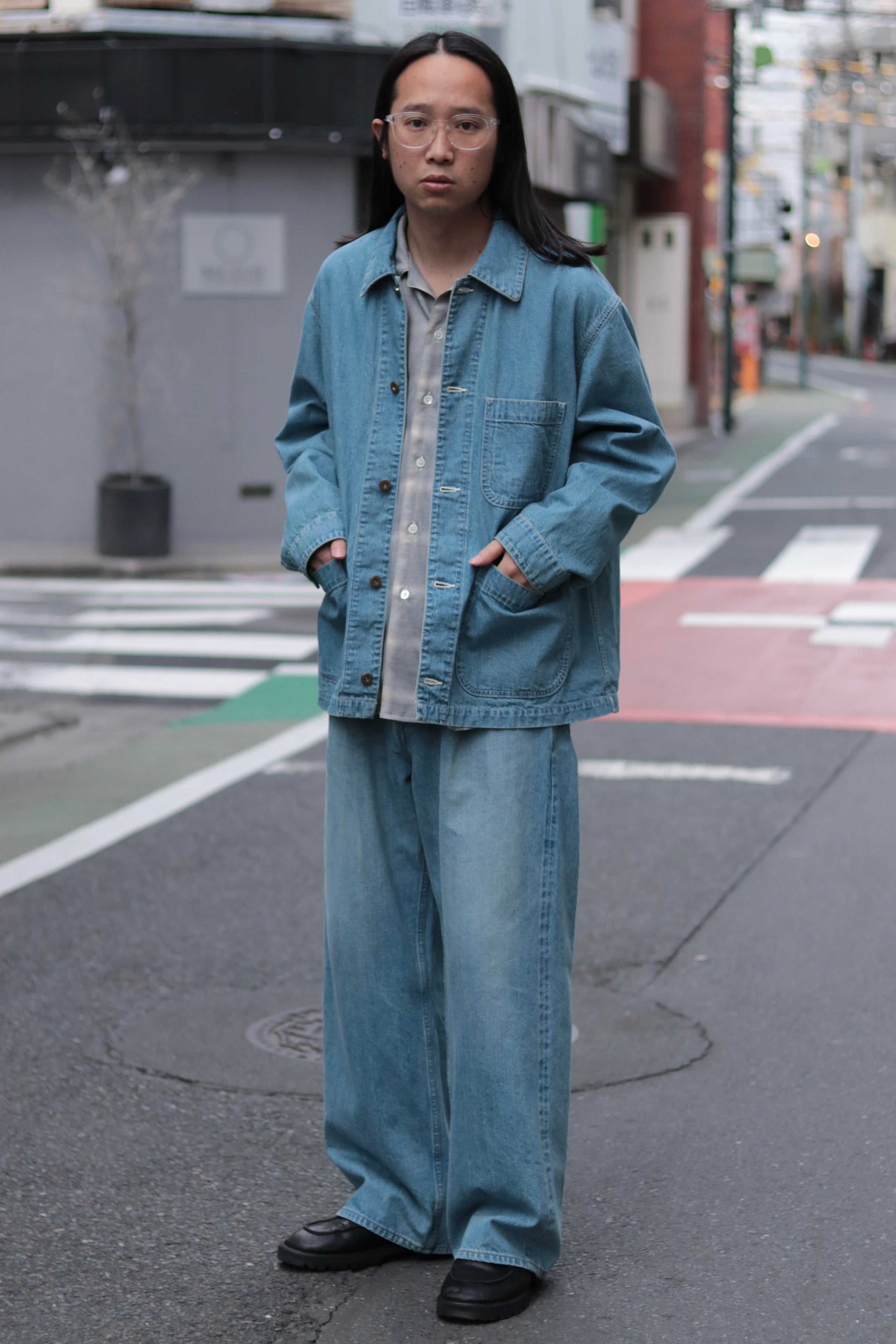 superNova. Coverall jacket - 9.5oz denim / Light indigo