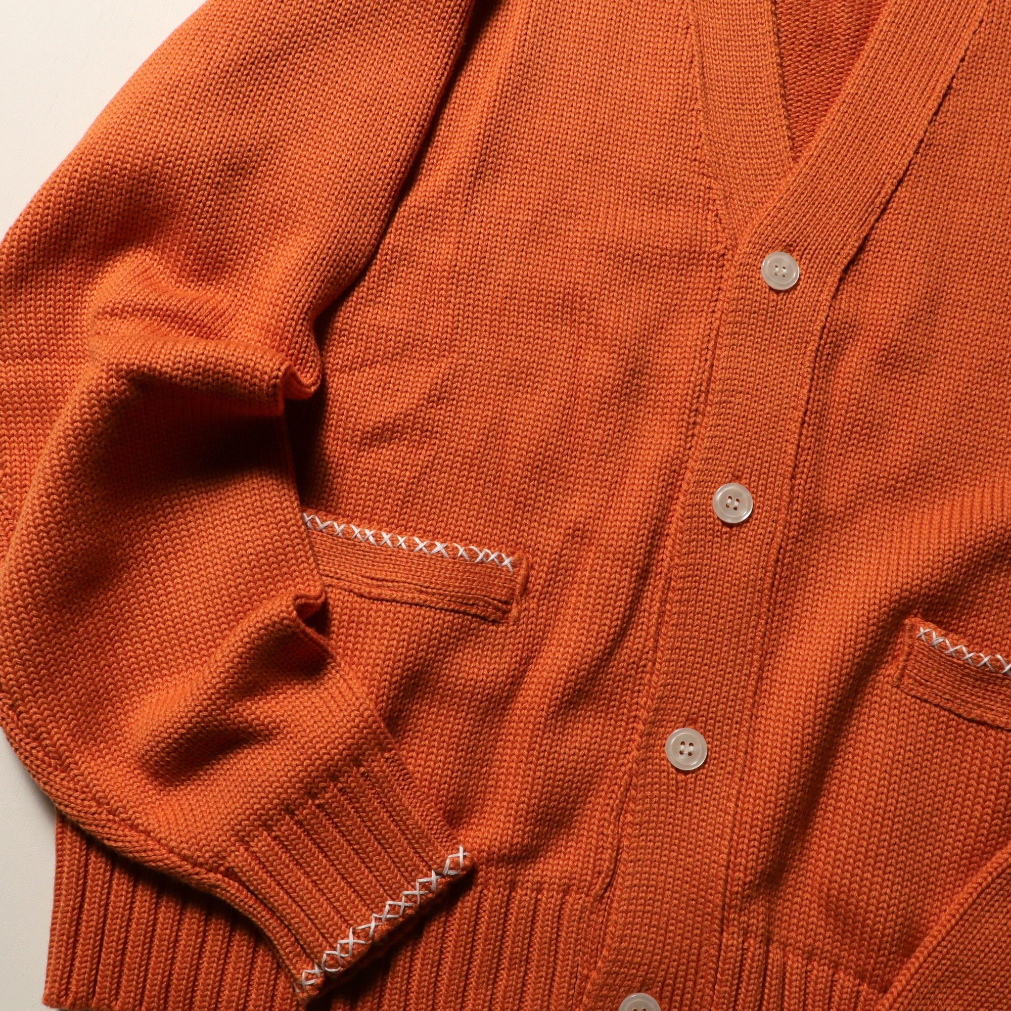 encode HAND-STITCHED KNIT CARDIGAN / Carrot
