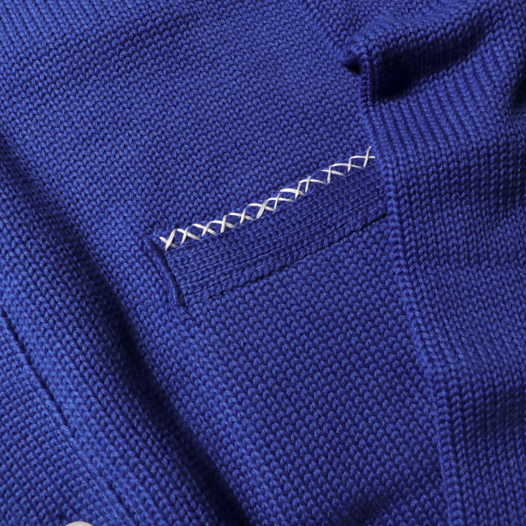encode HAND-STITCHED KNIT CARDIGAN / Light blue