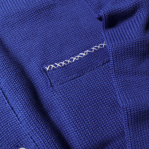 encode HAND-STITCHED KNIT CARDIGAN / Light blue