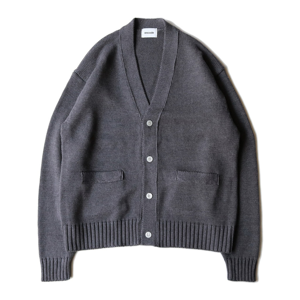 encode Improved knit cardigan / Medium gray
