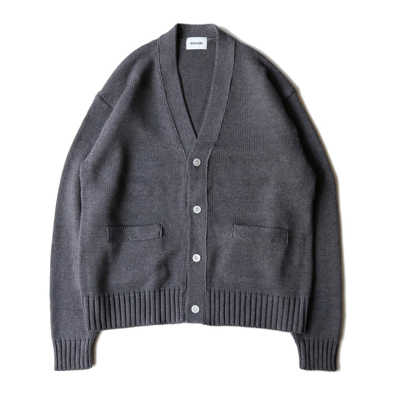 encode Improved knit cardigan / Medium gray