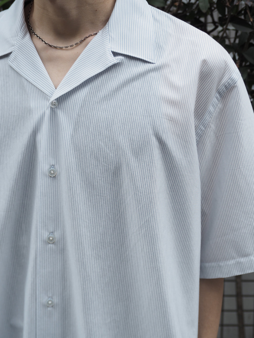 KANEMASA PHIL. 46G Stripe Ether Shirt/ WHITE BLUE