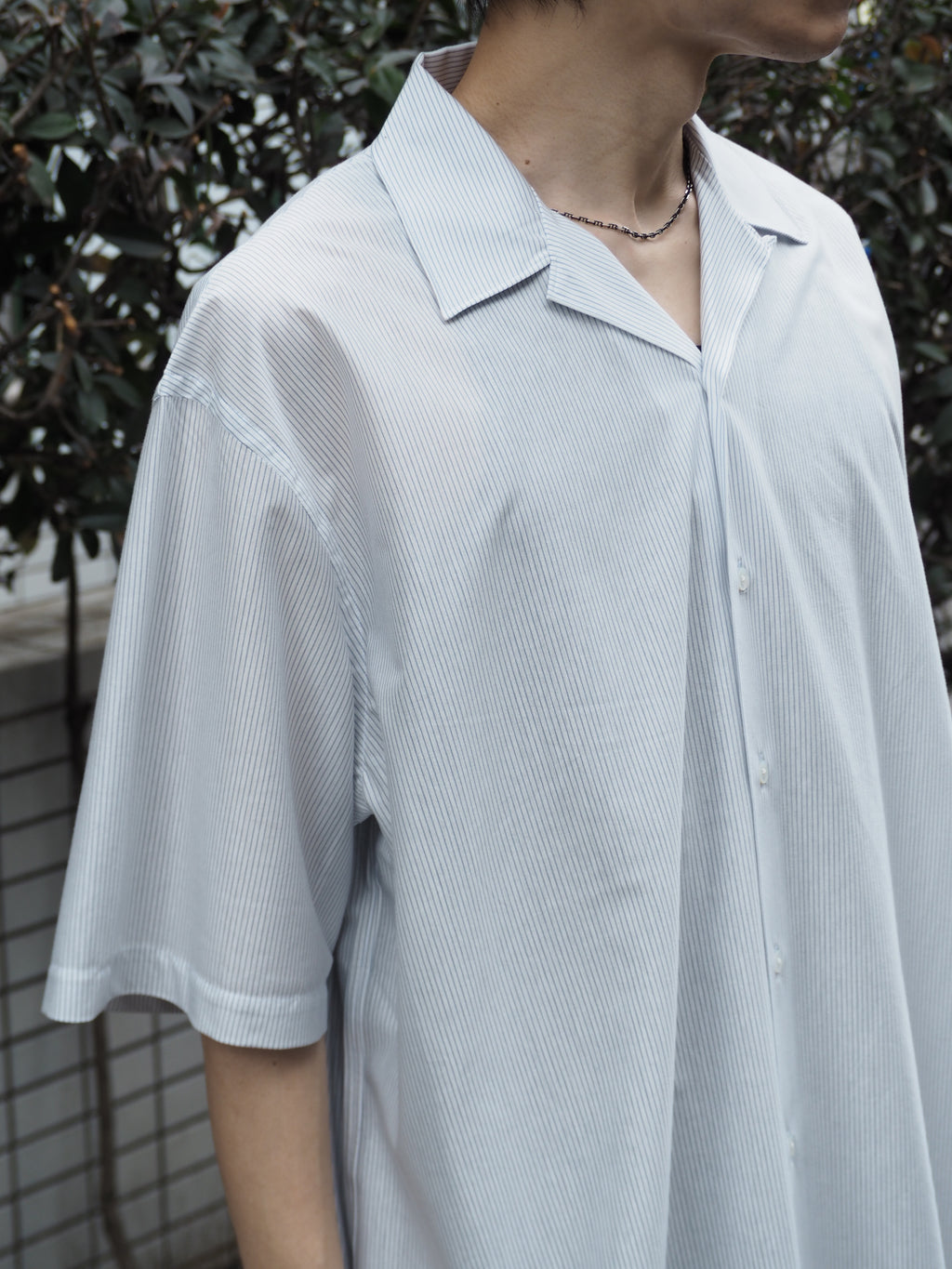 KANEMASA PHIL. 46G Stripe Ether Shirt/ WHITE BLUE