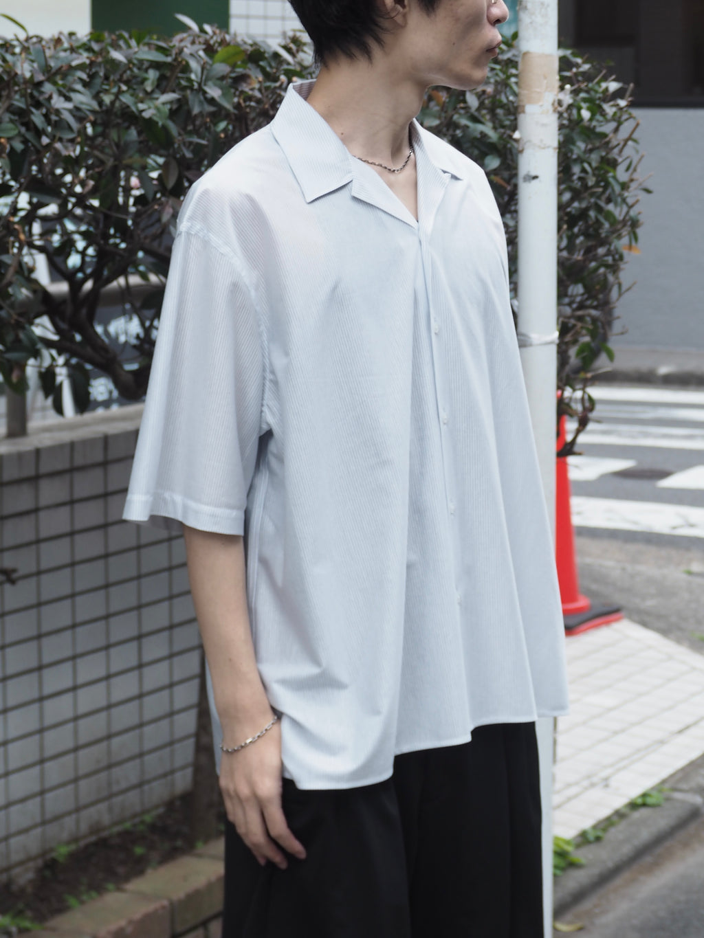KANEMASA PHIL. 46G Stripe Ether Shirt/ WHITE BLUE
