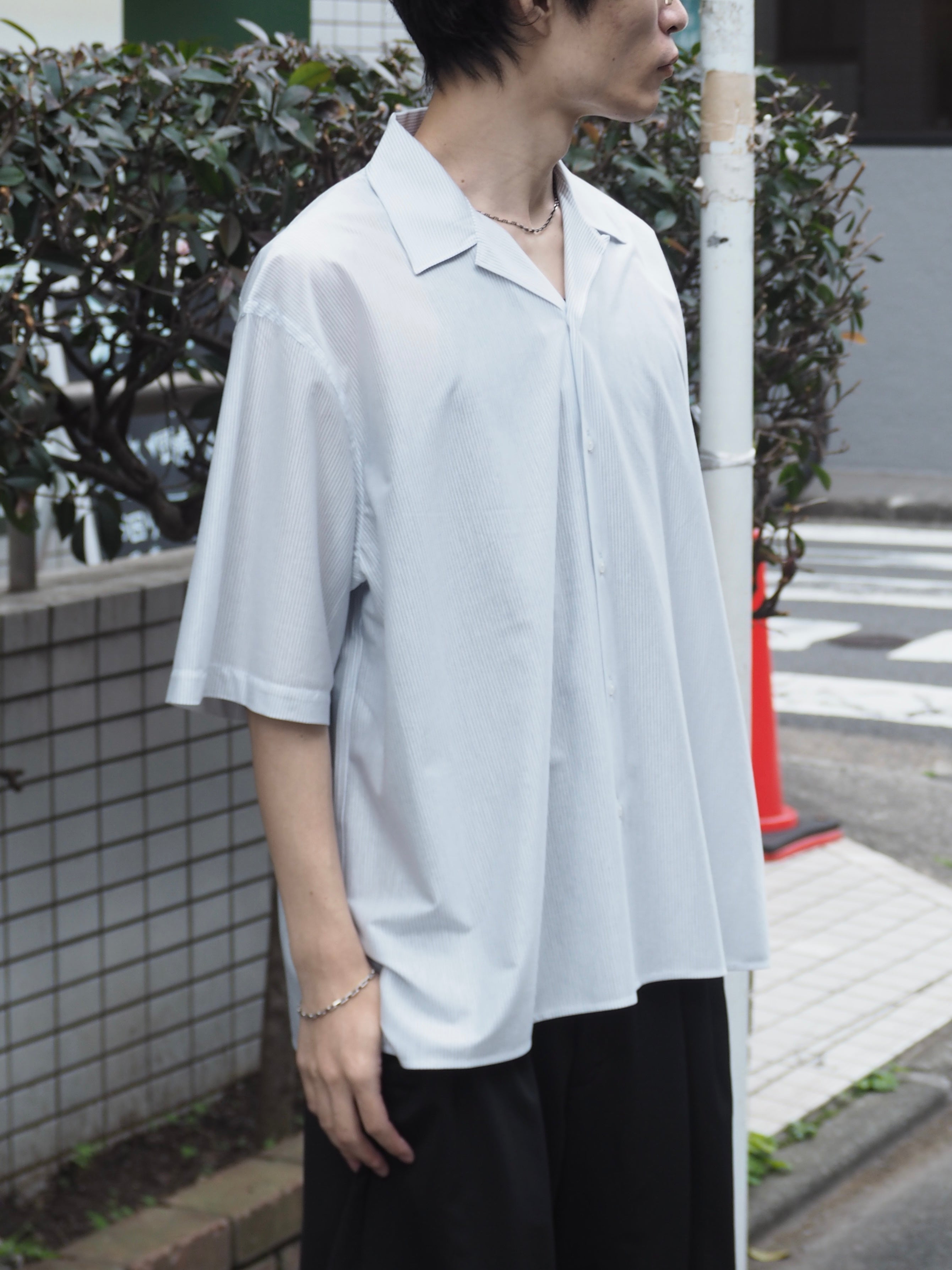 KANEMASA PHIL. 46G Stripe Ether Shirt/ WHITE BLUE