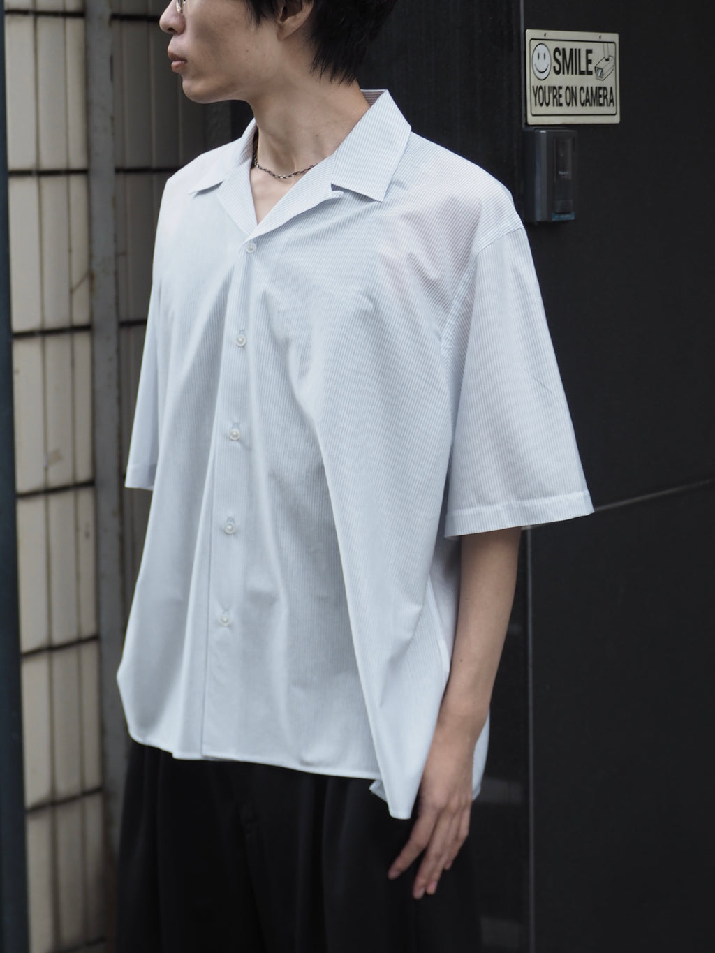 KANEMASA PHIL. 46G Stripe Ether Shirt/ WHITE BLUE