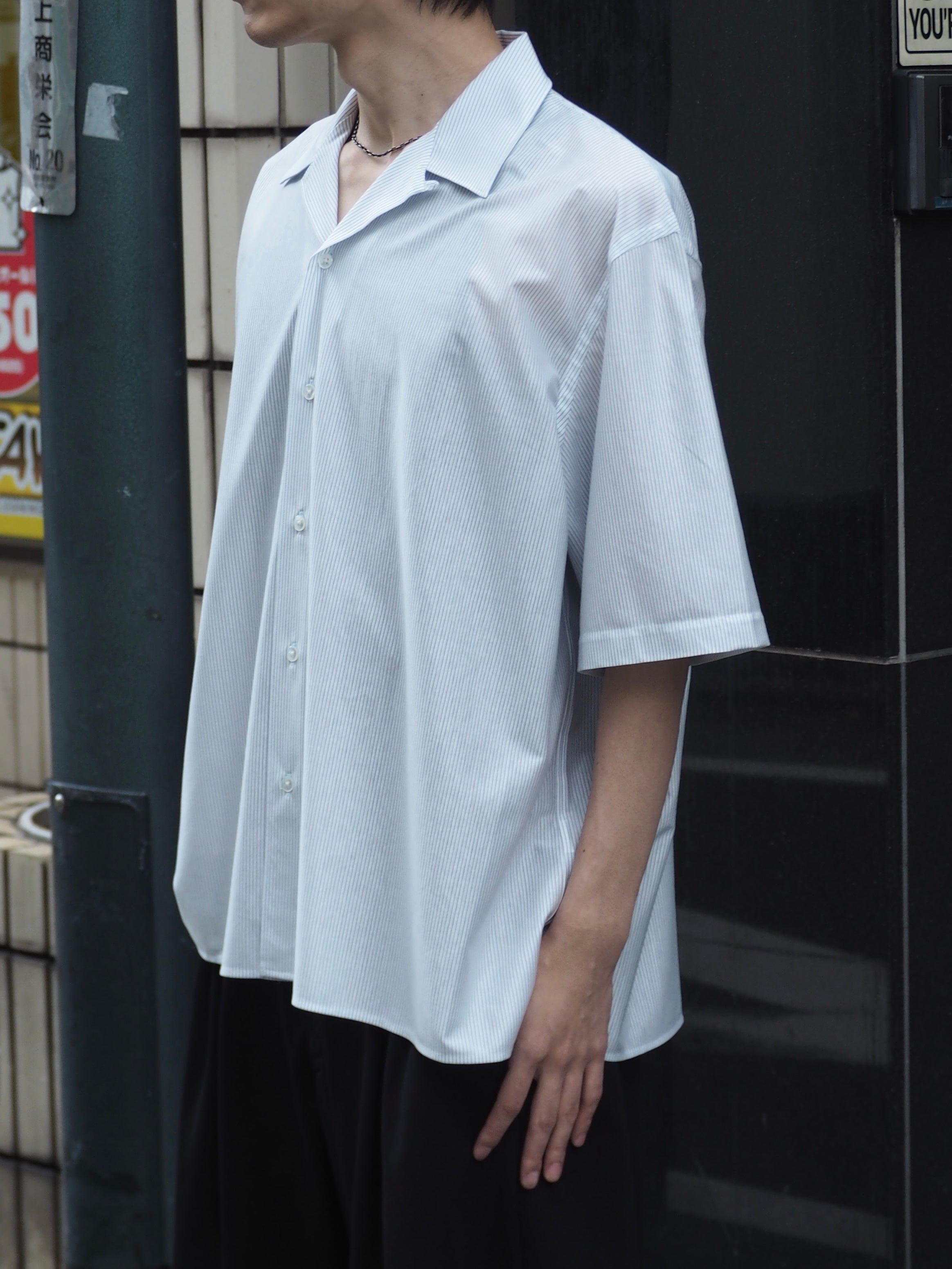 KANEMASA PHIL. 46G Stripe Ether Shirt/ WHITE BLUE