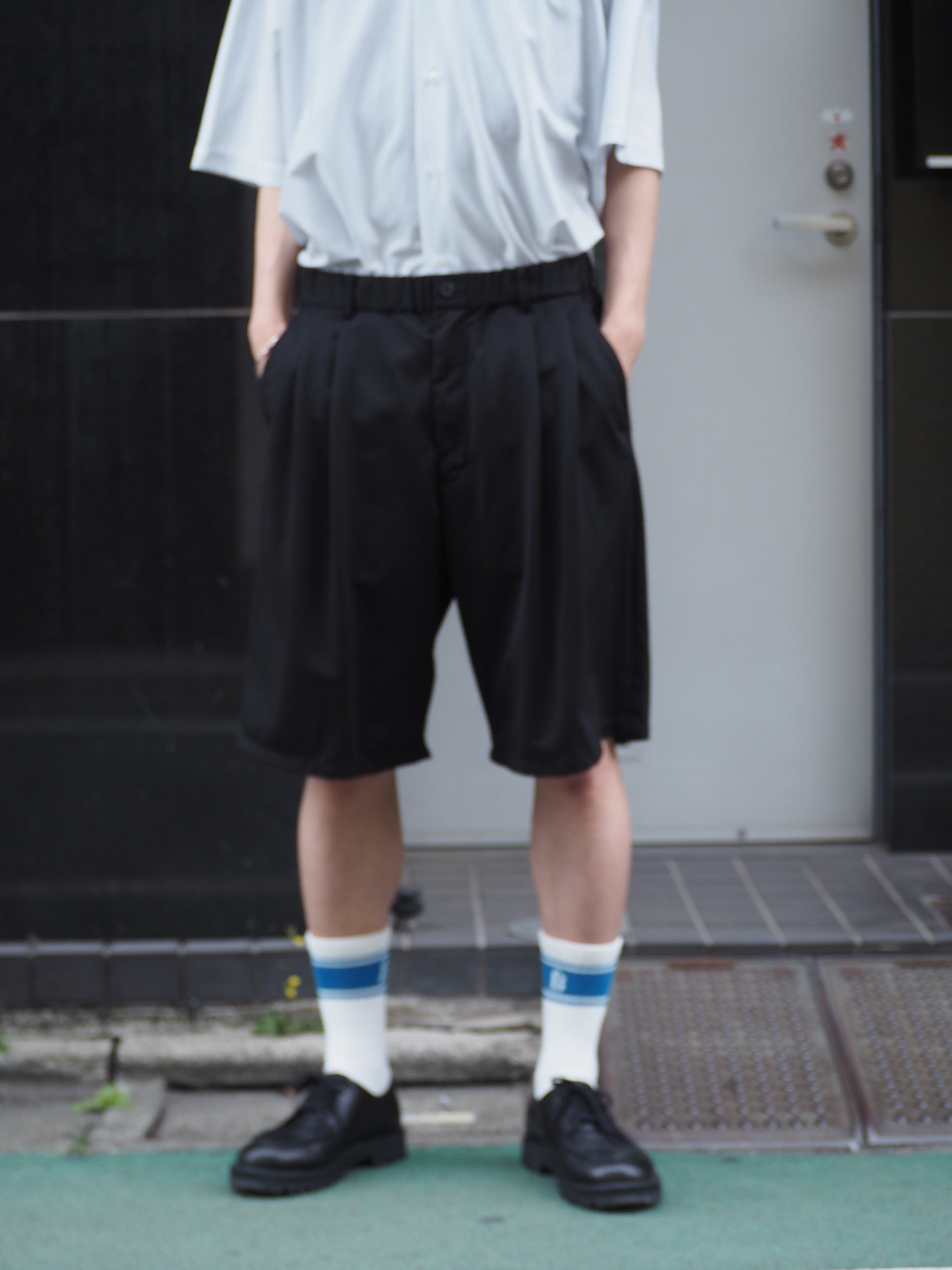 KANEMASA PHIL. 36G Nylon Tuck Easy Shorts/ Black