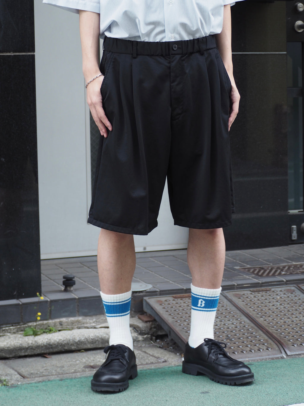 KANEMASA PHIL. 36G Nylon Tuck Easy Shorts/ Black