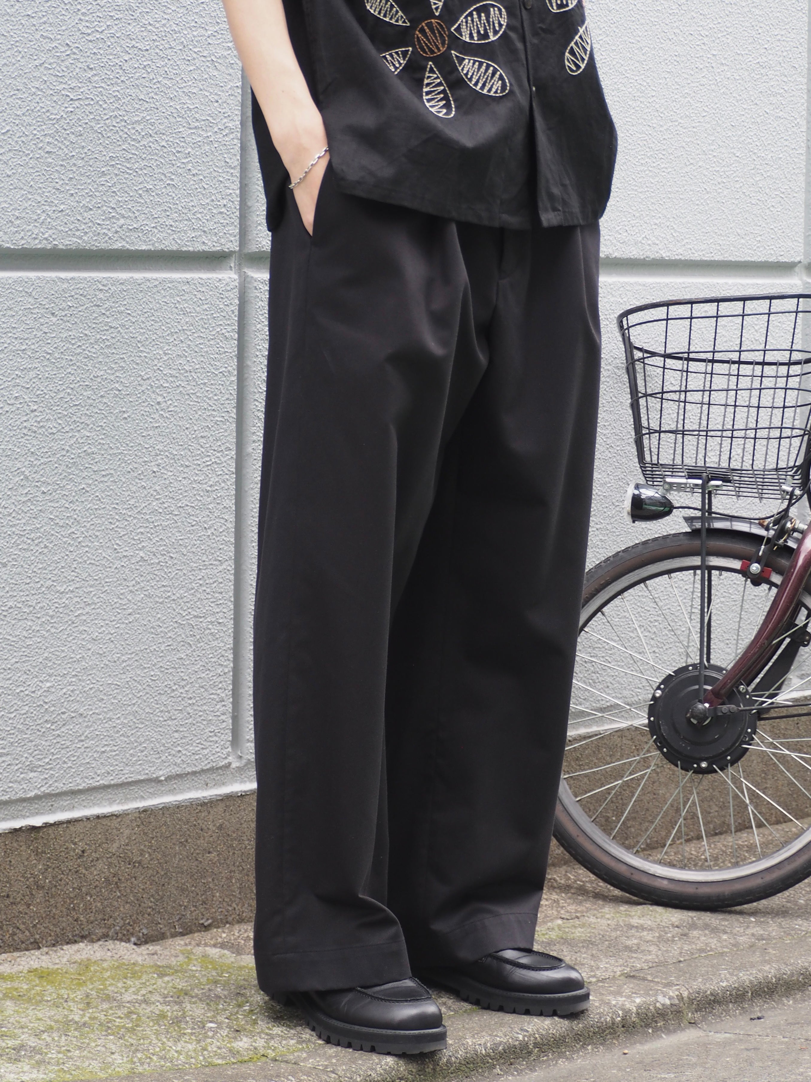 superNova. Wide easy pants - Lyocell chino / Black