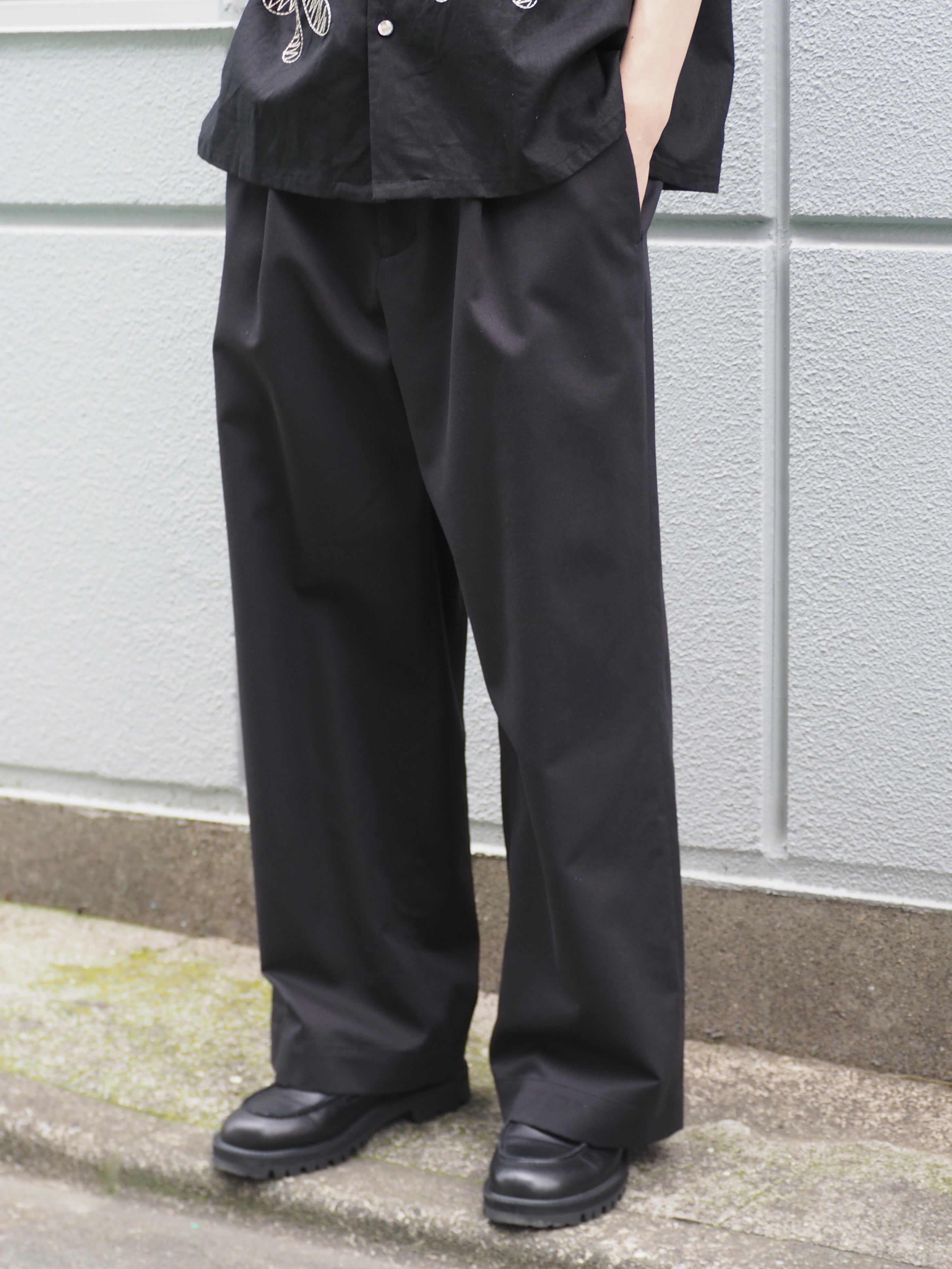 superNova. Wide easy pants - Lyocell chino / Black