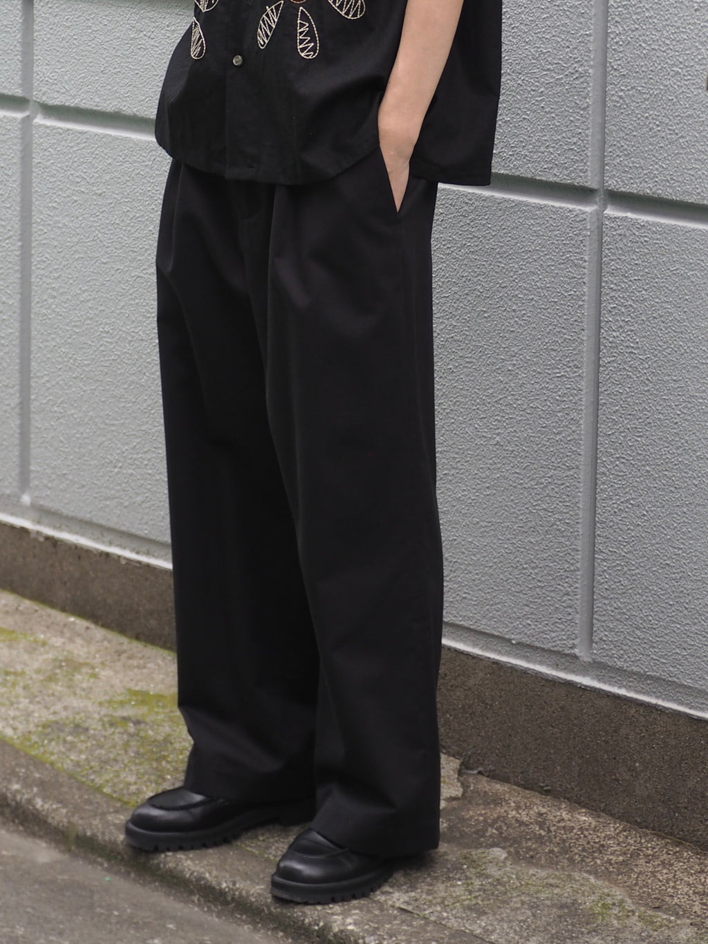 superNova. Wide easy pants - Lyocell chino / Black