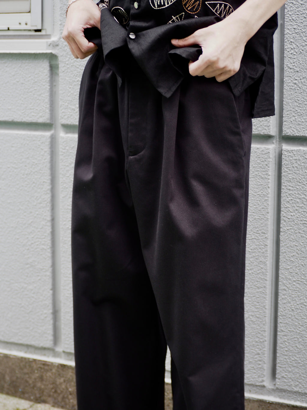 superNova. Wide easy pants - Lyocell chino / Black