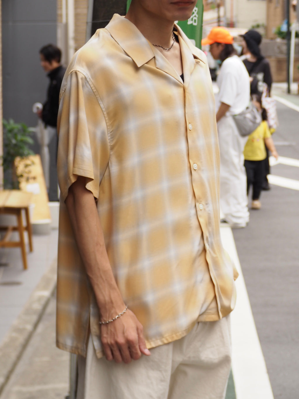 superNova. Aloha shirt - Ombre check / Yellow×Natural