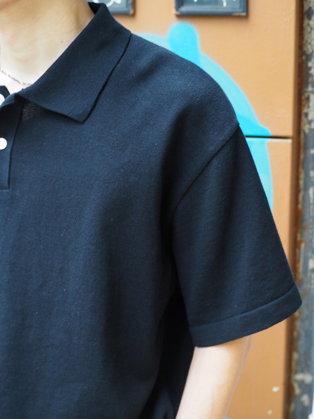 superNova. Knit polo - Cotton linen / Black