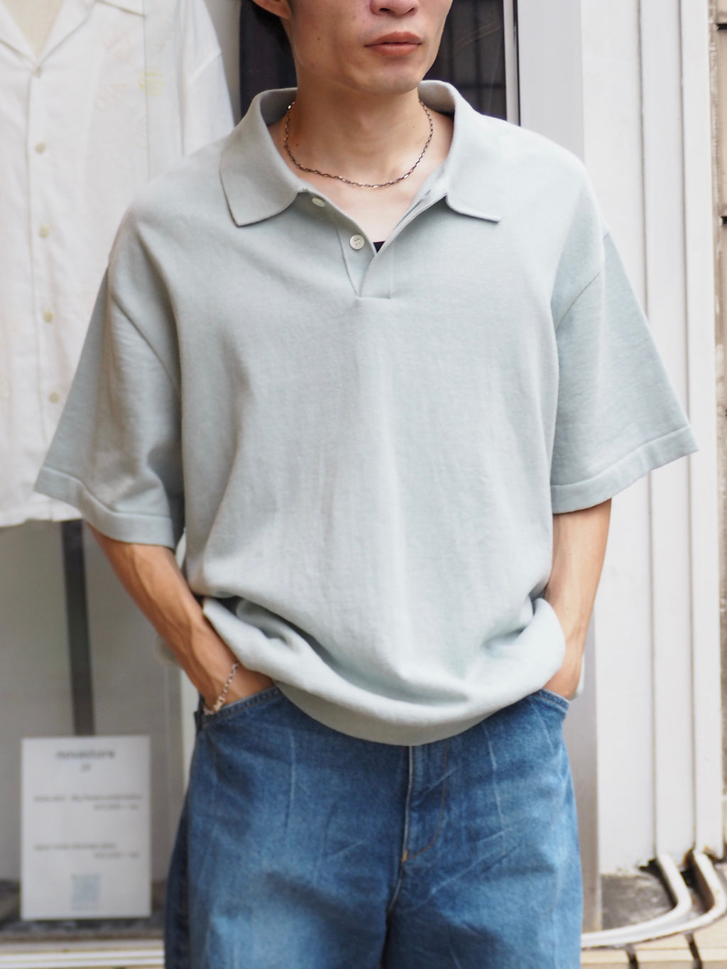 superNova. Knit polo - Cotton linen / Mint