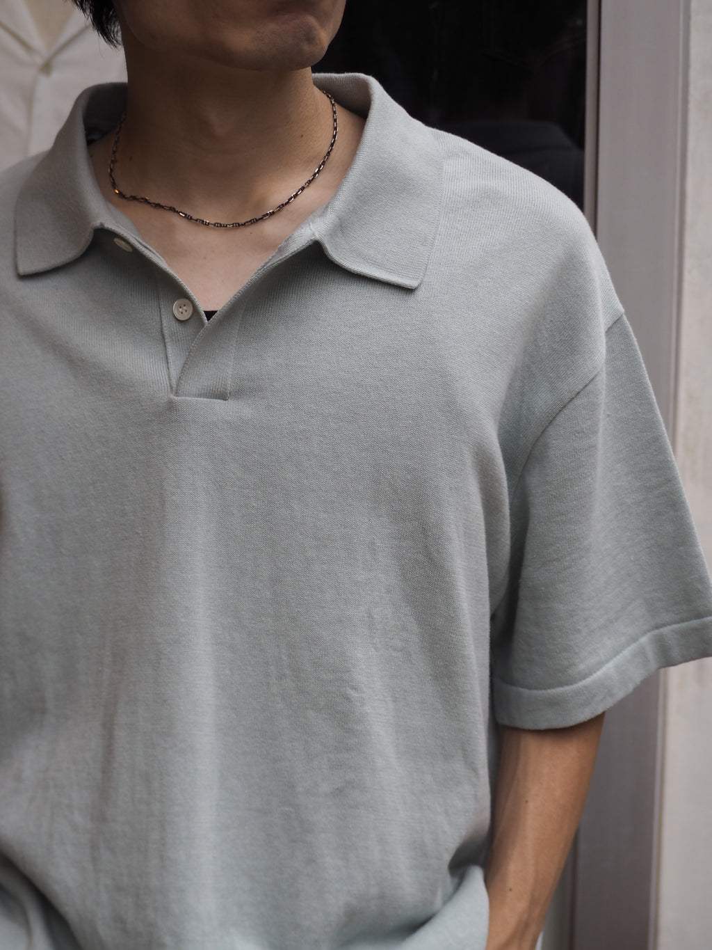 superNova. Knit polo - Cotton linen / Mint